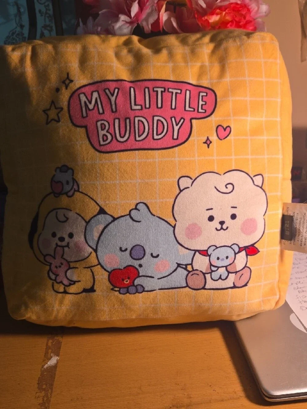 Better Together Yellow Character Accent Pillow by BT 21